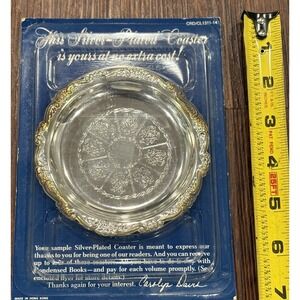 Vintage Silver Plated Coaster 4 Inch Diameter Made In Hong Kong New 1988